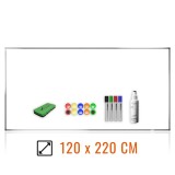 Pachet tabla magnetica alba 120&amp;#215;220 cm, cu accesorii incluse, VISUAL