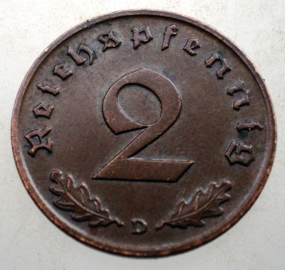 2.921 GERMANIA 2 REICHSPFENNIG 1939 D foto