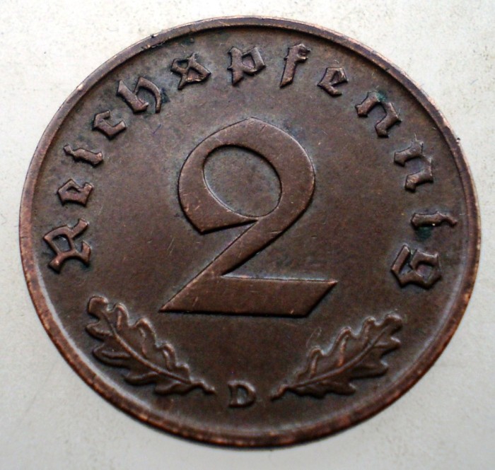 2.921 GERMANIA 2 REICHSPFENNIG 1939 D