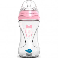 Nuvita Glass bottle Pink biberon pentru sugari Glass/Pink 240 ml