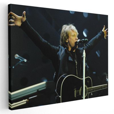 Tablou afis Bon Jovi trupa rock 2372 Tablou canvas pe panza CU RAMA 60x80 cm foto