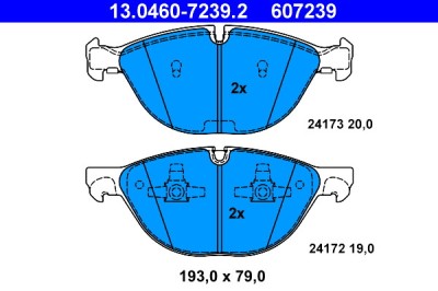 ATE 13.0460-7239.2 set placute frana,frana disc foto