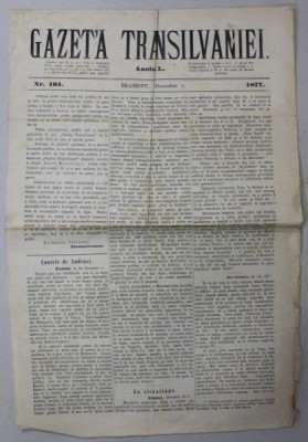 GAZETA TRANSILVANIEI , BRASOV , REDACTOR IACOB MURESIANU , ANUL XL , NR. 101 , 25 DECEMBRIE , 1877 foto