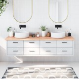 vidaXL Blat de baie, maro deschis, 200x60x(2-4) cm, lemn masiv tratat
