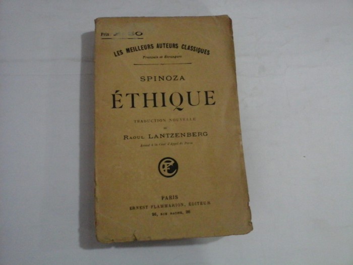 ETHIQUE - SPINOZA - Paris, 1908