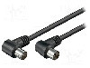 Cablu adaptor coaxial 9,5mm mufa in unghi, coaxiale 9,5mm soclu in unghi, 1.5m, 75&Omega;, Goobay - 11525