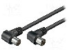 Cablu adaptor coaxial 9,5mm mufa in unghi, coaxiale 9,5mm soclu in unghi, 1.5m, 75&amp;Omega;, Goobay - 11525 foto