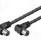 Cablu adaptor coaxial 9,5mm mufa in unghi, coaxiale 9,5mm soclu in unghi, 1.5m, 75&Omega;, Goobay - 11525
