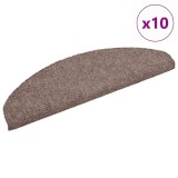 Cumpara ieftin Covorase autoadezive pentru scari, 10 buc., 65x21x4 cm, maro deschis, semirotunde, mari