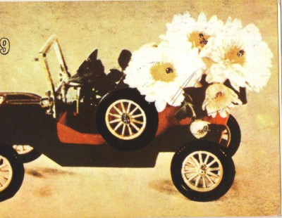 CPIB 16366 FELICITARE - &amp;quot;LA MULTI ANI!&amp;quot; AUTOTRANSPORT. MASINA DE EPOCA CU FLORI foto