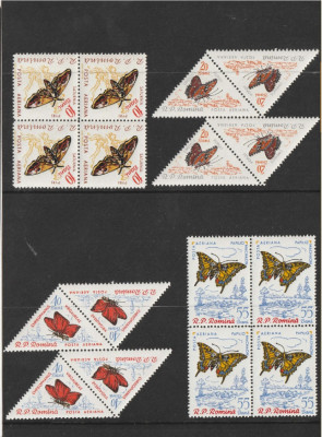 Fluturi, 1960, nr. lista 505, bloc de 4, MNH foto