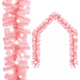 vidaXL Ghirlandă de Crăciun cu lumini LED, roz, 10 m