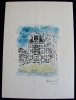Peisaj urban - print offset color dupa acuarela lui Orfeo Tamburi, 22 x 30 cm, Peisaje