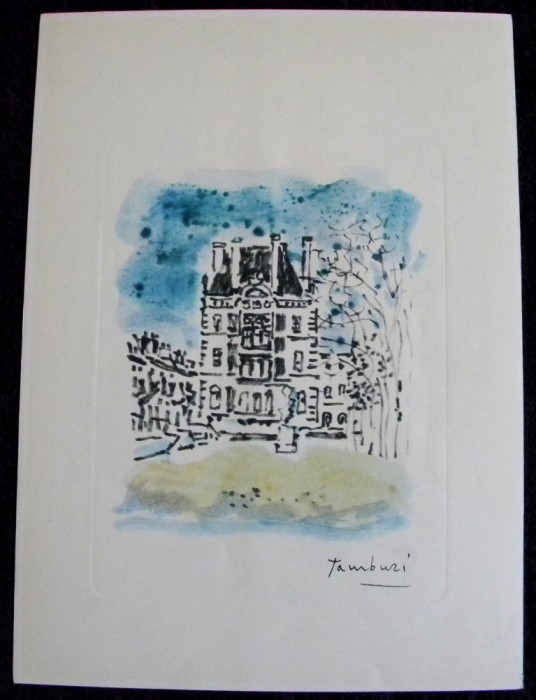 Peisaj urban - print offset color dupa acuarela lui Orfeo Tamburi, 22 x 30 cm