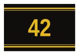 Sticker autoadeziv nr. 42 - Signetten SAFE auriu pe fundal negru