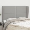 Gossi tablie de pat cu aripioare gri deschis 147x23x118/128 cm textil