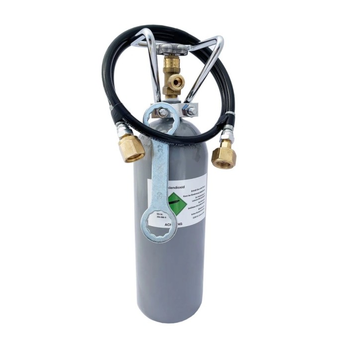 Komplett set - CO2 Flasche, Schlauch Set, Kohlens&auml;ureschl&uuml;ssel f&uuml;r Sodastream, Wassersprudler, 1-leitig, CO2 Flaschen: CO2 - 0.5 kg