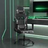 vidaXL Scaun de gaming de masaj, negru și camuflaj, piele ecologică 345456