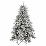 Cumpara ieftin Brad de Craciun artificial alb 220 cm, diametru 135 cm, molid flocat cu efect de zapada, 946 varfuri