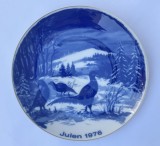 Farfurie de COLECTIE, portelan german WALLENDORF tematica Craciun, cobalt 1976, Farfurii