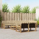 vidaXL Set de canapele de exterior 9 pcs Alb și Bej 79 x 79 x 37 cm 3388831