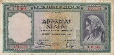 GRECIA 1.000 drahme 1939 VF!!! foto