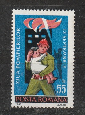 Romania 1980 - #1016 Ziua Pompierilor 1v MNH foto