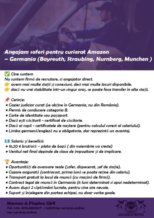 Angajam șoferi &icirc;n Germania