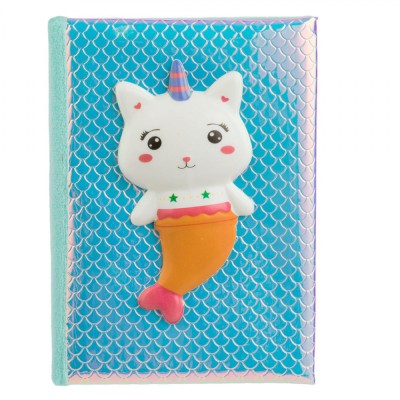 Carnet Notițe, Model Sirena Unicorn, Holografic, Multicolor, Dimensiune A5, 80 File foto