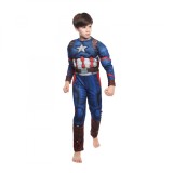 Cumpara ieftin Costum clasic cu muschi Captain America pentru baiat 95-110 CM 3-5 ani