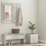 vidaXL Set de mobilier pentru hol, gri beton, lemn prelucrat