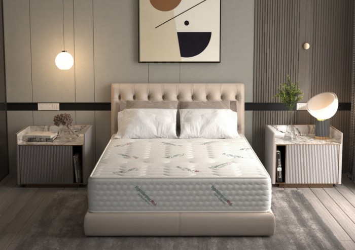 Saltea cu arcuri Pocket HypoallergenicMed Safe Relax HoReCa 120x200, inaltime 25 cm, ortopedica, husa tratament antialergic, fermitate mediu-tare