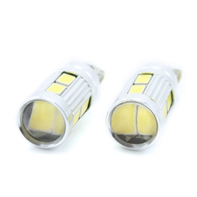 Led bec T10 2F+8Lx5730 alb rece CanBus foto