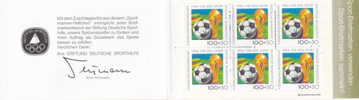 Germania 1994 - C.M. de fotbal - SUA, Carnet cu 6 timbre MNH