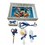 Cumpara ieftin Tavita pentru Mot cu 6 Piese - Mickey cu Inghetata - TPM61 Alb cu Albastru