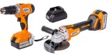 Polizor ungh. si mas. gaurit cu percutie 18V 2x4Ah BK-AGCDL2 HardWork ToolsRange, Baukraft