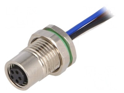Conector M8 Mamă 5 Pin pentru Montare pe Panou cu Piuliță Frontală foto