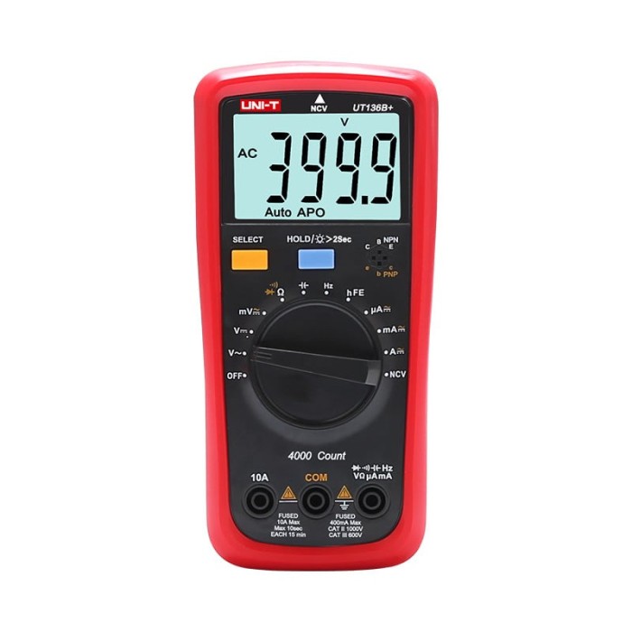 multimetru digital, UNI-T, UT136C+, 400mV-1kV, 0.4mA-10A