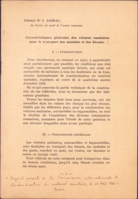 HST C1379 Caracteristiques g&amp;eacute;n&amp;eacute;rales des voitures sanitaires .. colonel Saidac foto