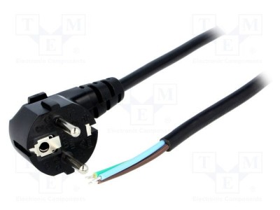 Cablu 3x1mm2 CEE 7/7 cu ştecăr &amp;icirc;n unghi 2,5m LIAN DUNG foto