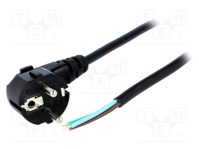 Cablu 3x1mm2 CEE 7/7 cu ştecăr &icirc;n unghi 2,5m LIAN DUNG
