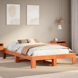 Gossi cadru pat fara saltea, maro ceruit, 120x190 cm, lemn masiv pin
