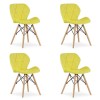 Set 4 scaune stil scandinav, Artool, Lago, catifea, lemn, galben, 48x52.5x74 cm GartenVIP DiyLine