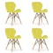 Set 4 scaune stil scandinav, Artool, Lago, catifea, lemn, galben, 48x52.5x74 cm GartenVIP DiyLine