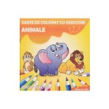 Animale - Carte de colorat cu ghicitori