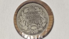 R08 Chile - moneda de colectie argint - 5 centavos 1899 -stare buna- f greu de gasit