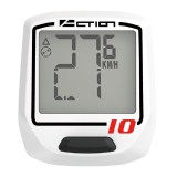 Ciclocomputer TopAction MK10, 10 functii, Alb, Digital, Viteza, Distanta, Timp, Calorii, Bicicleta, Rezistent apa