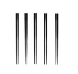 Set de 5 perechi de betisoare pentru servirea mesei Gerhannery, fibra de sticla, negru, 24 cm