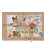 Cumpara ieftin Kit creativ multicolor pentru scrapbook, 200 piese, hartii decorative vintage si stickere washi botanice, pentru jurnale, albume, colaje si proiecte D