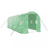 Cumpara ieftin Sera cu cadru din otel, verde, 12 m&sup2;, 6x2x2 m